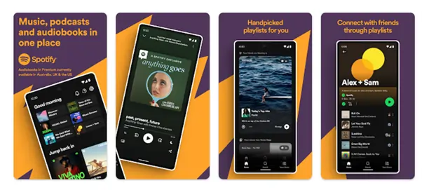 Spotify app screenshots from Google Play