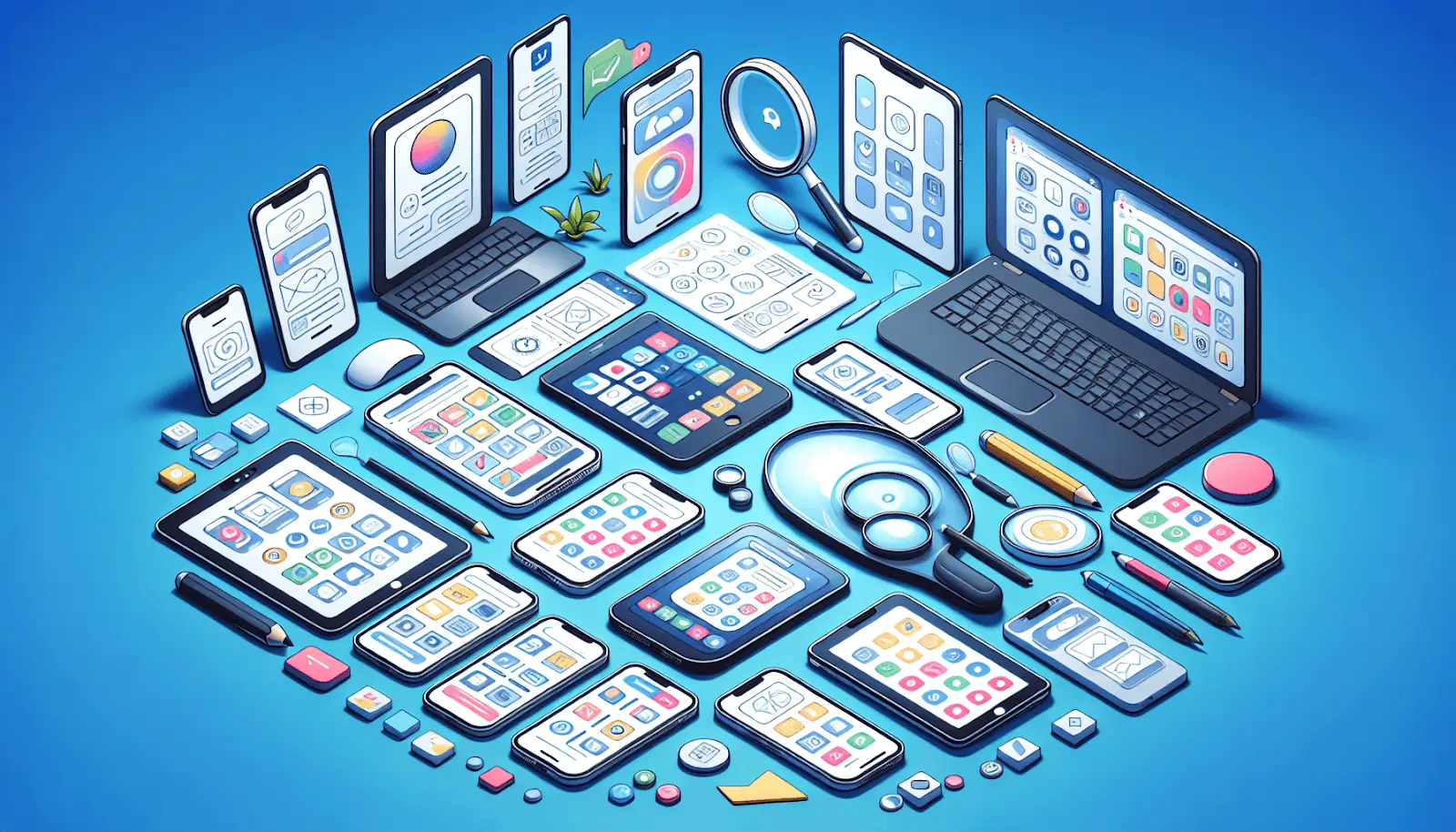 Illustration of a mobile app being tested