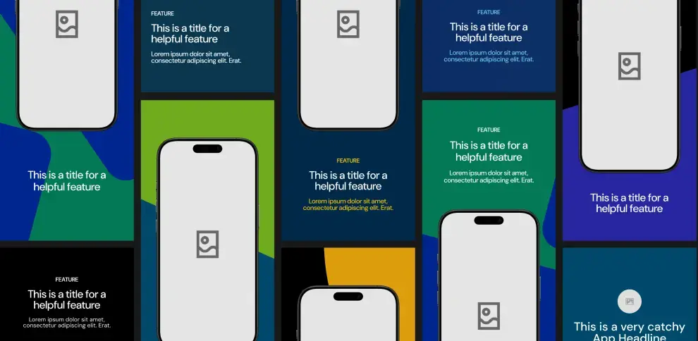 500+ app store screenshot templates by Median.co on Figma.