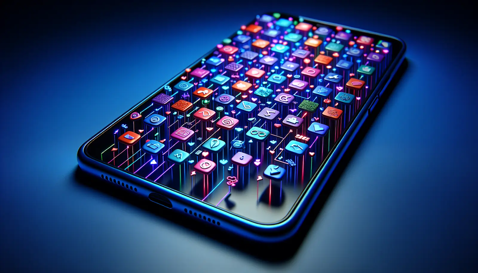 App store icons on a mobile device