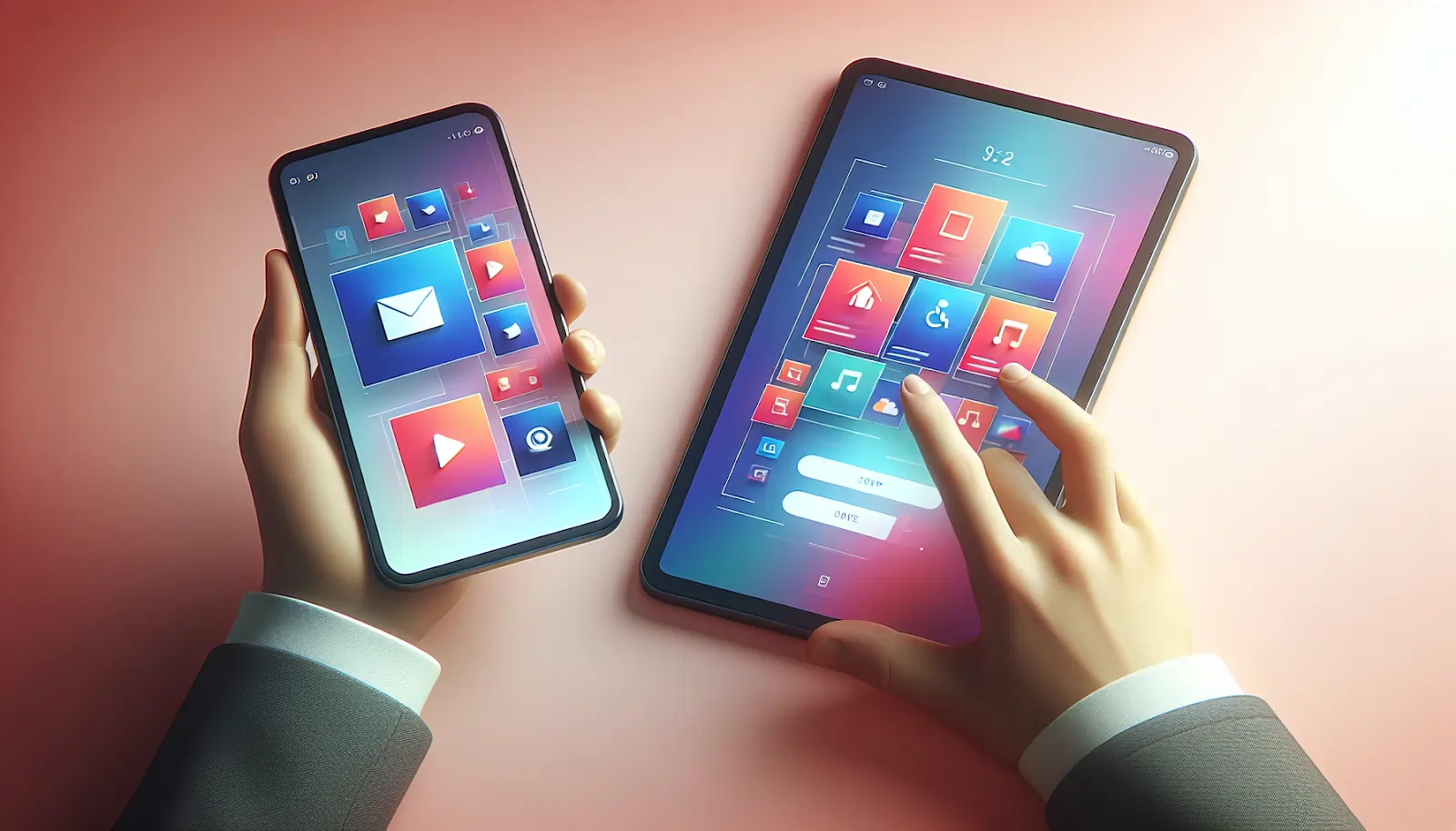 Smartphone and tablet with Google Play Store open