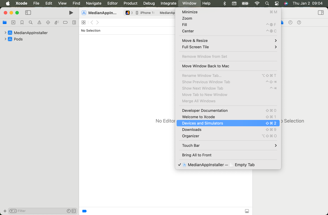 A screenshot showing method 1: Using Xcode and drag-and-drop installation.