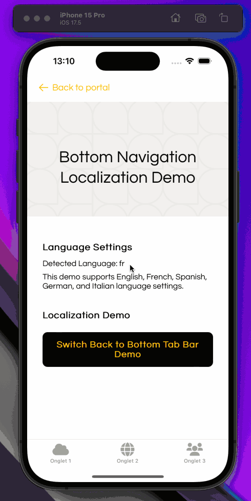 A demo showing how to localize native elements with Median.co
