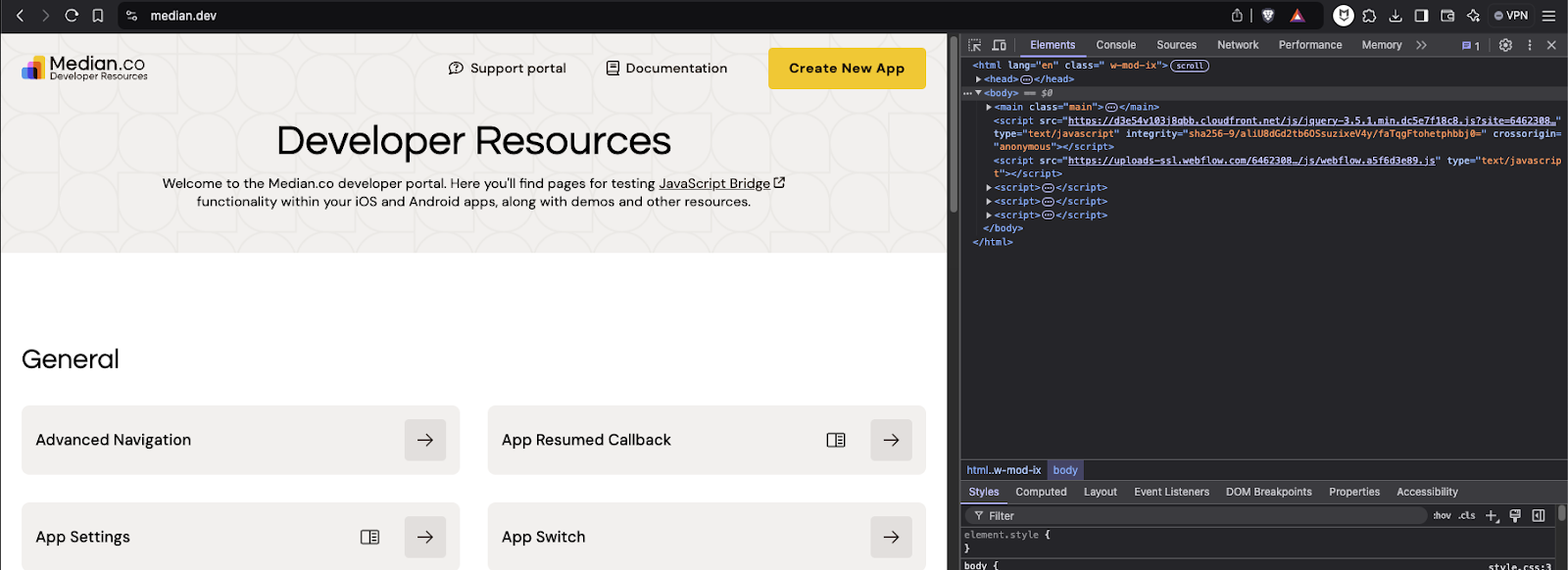 A screenshot of browser development tools.