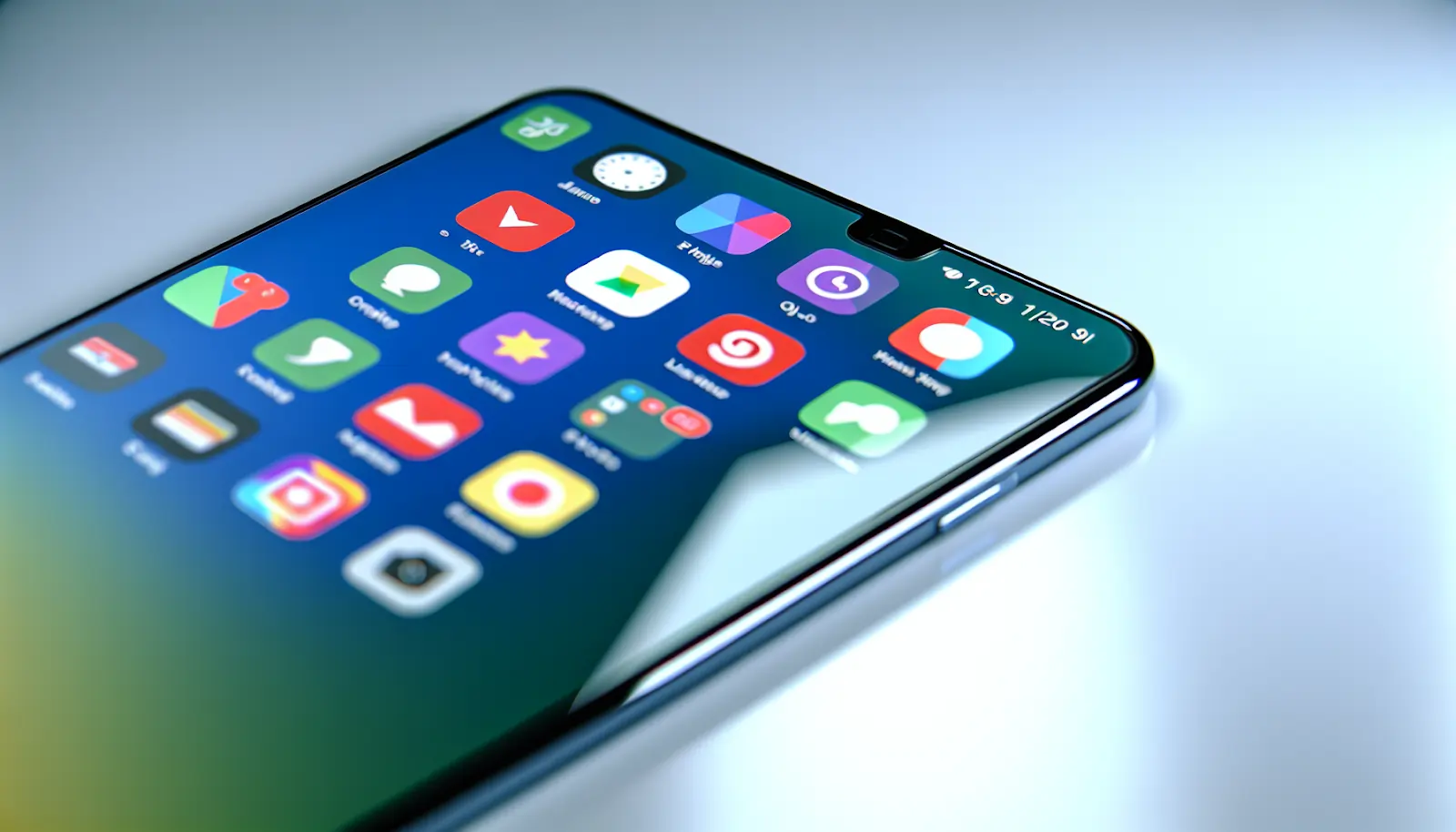 Smartphone with app icons on the screen