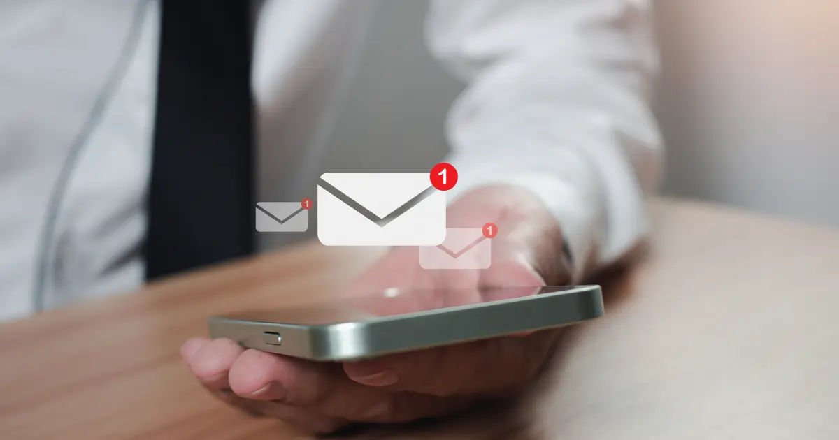 Man receiving push notifications