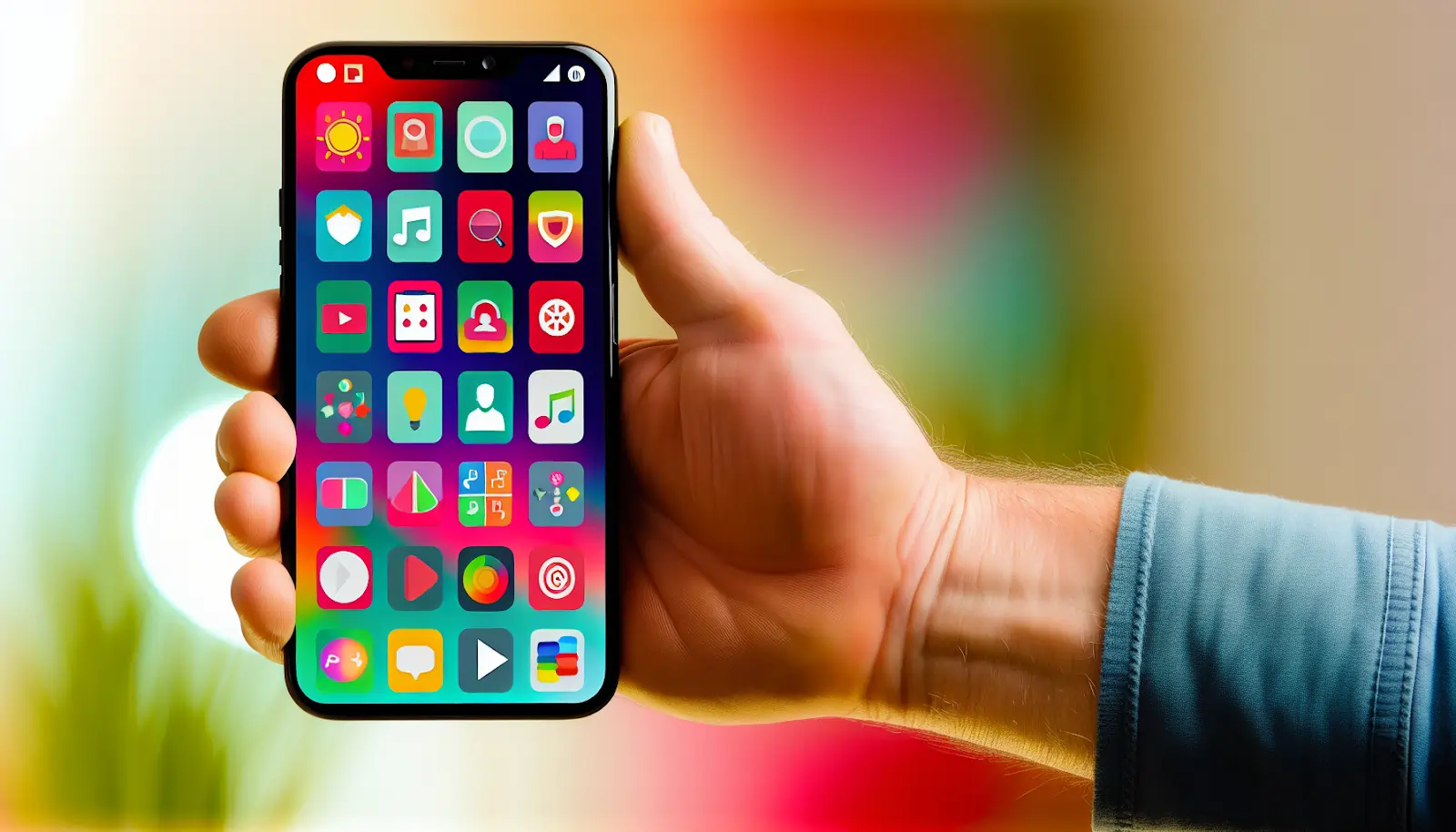 Smartphone with app icons representing the transition from web to native app