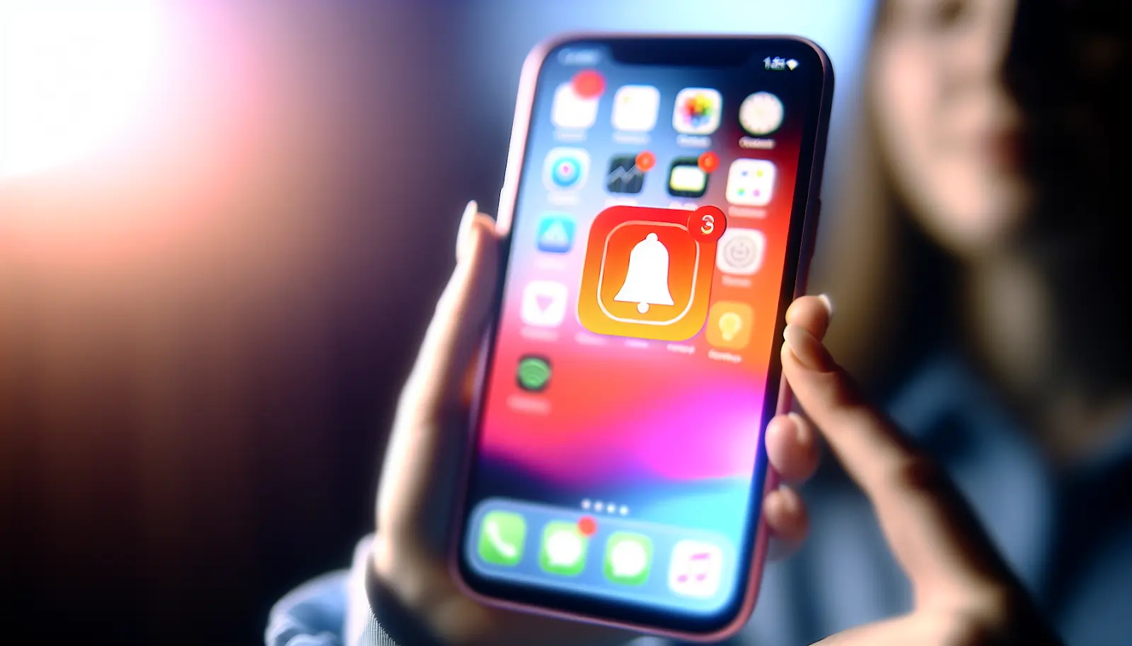 Push notification alert on a smartphone