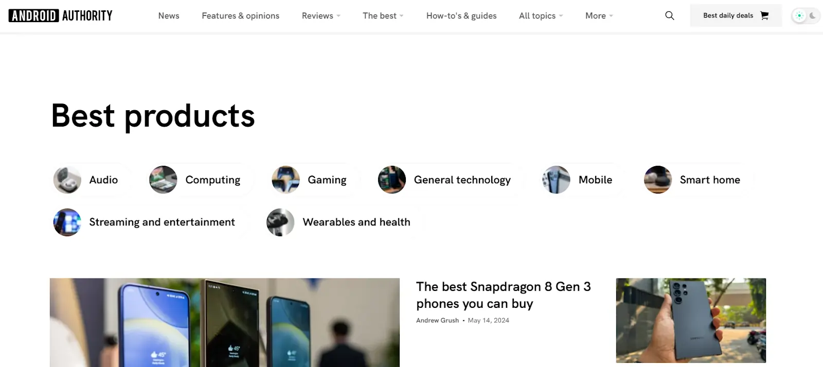 Screenshot of the 8️. Android Authority | Android apps & games