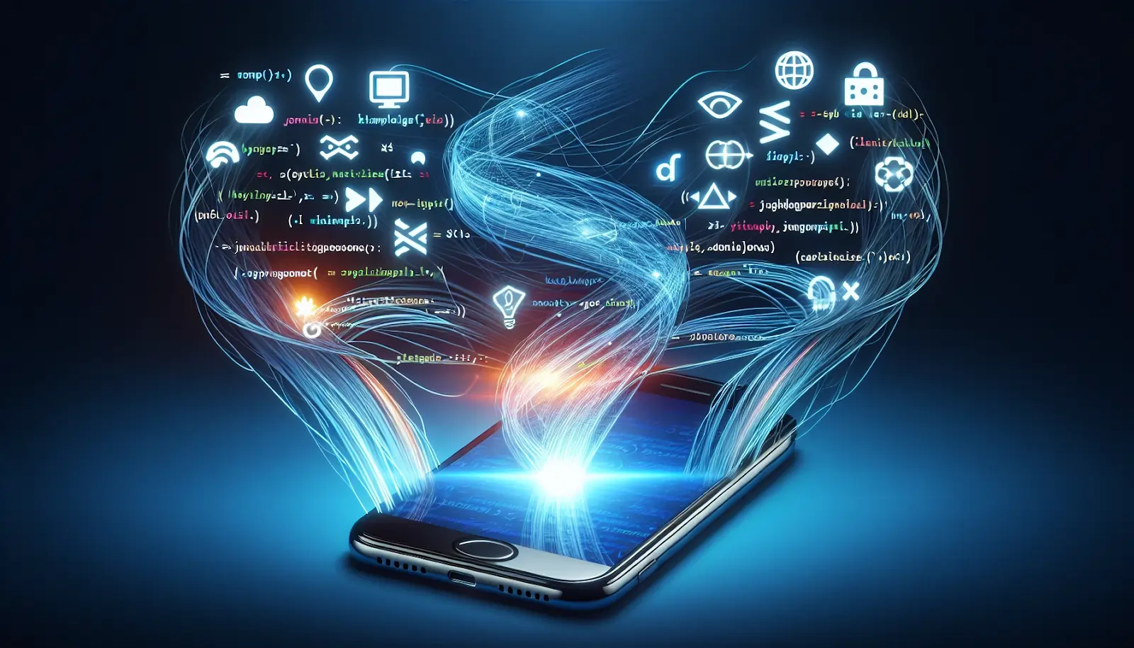 Illustration of hybrid app development