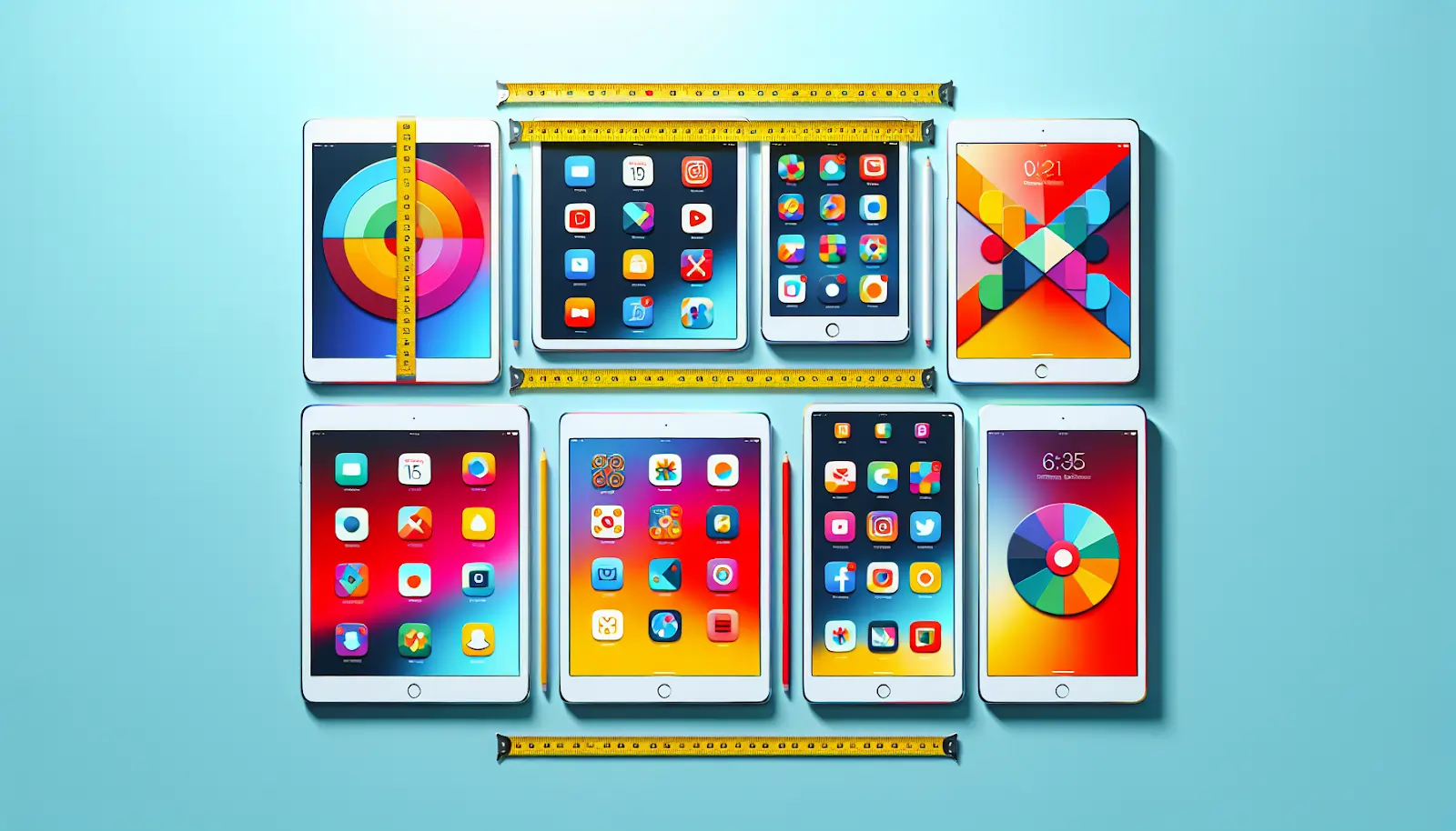Different iPad models showcased for App Store compatibility