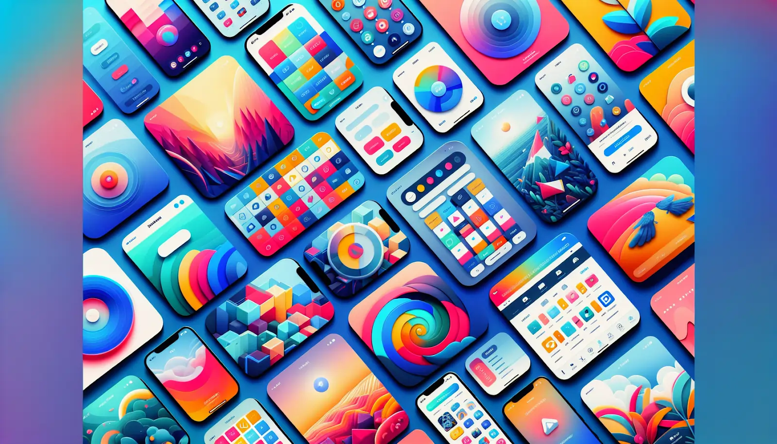 Artistic representation of visually appealing app screenshots