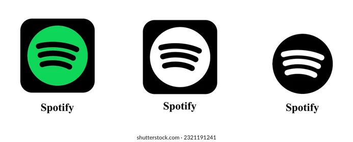 Spotify app icon shown in different variations and colors..