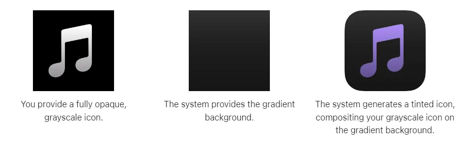Music app icon shown in tinted mode