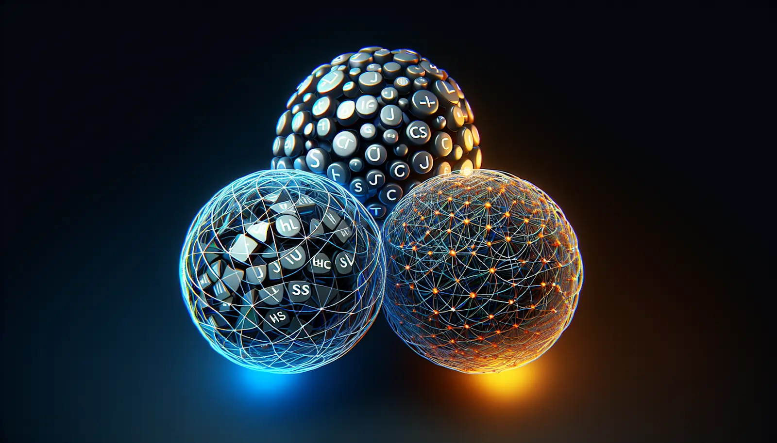 Illustration of HTML, JavaScript, and CSS as core technologies behind hybrid apps